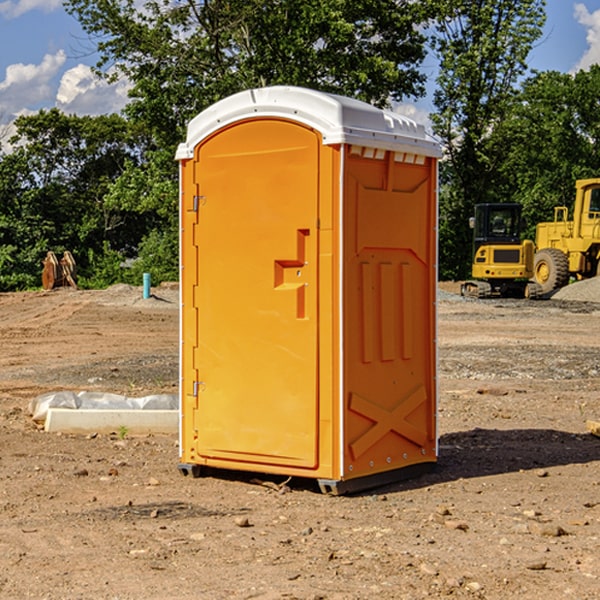 how often are the portable restrooms cleaned and serviced during a rental period in Portland IN